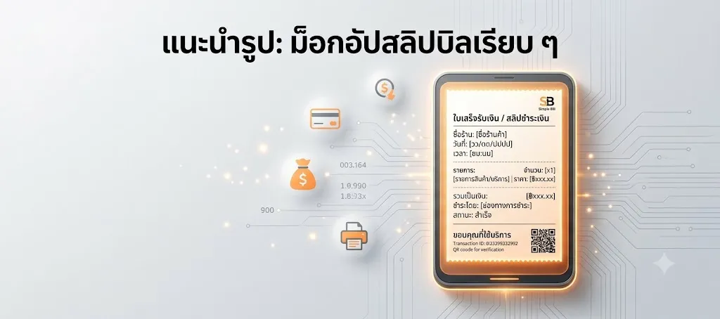 แนะนำรูป: ม็อกอัปสลิปบิลเรียบ ๆ